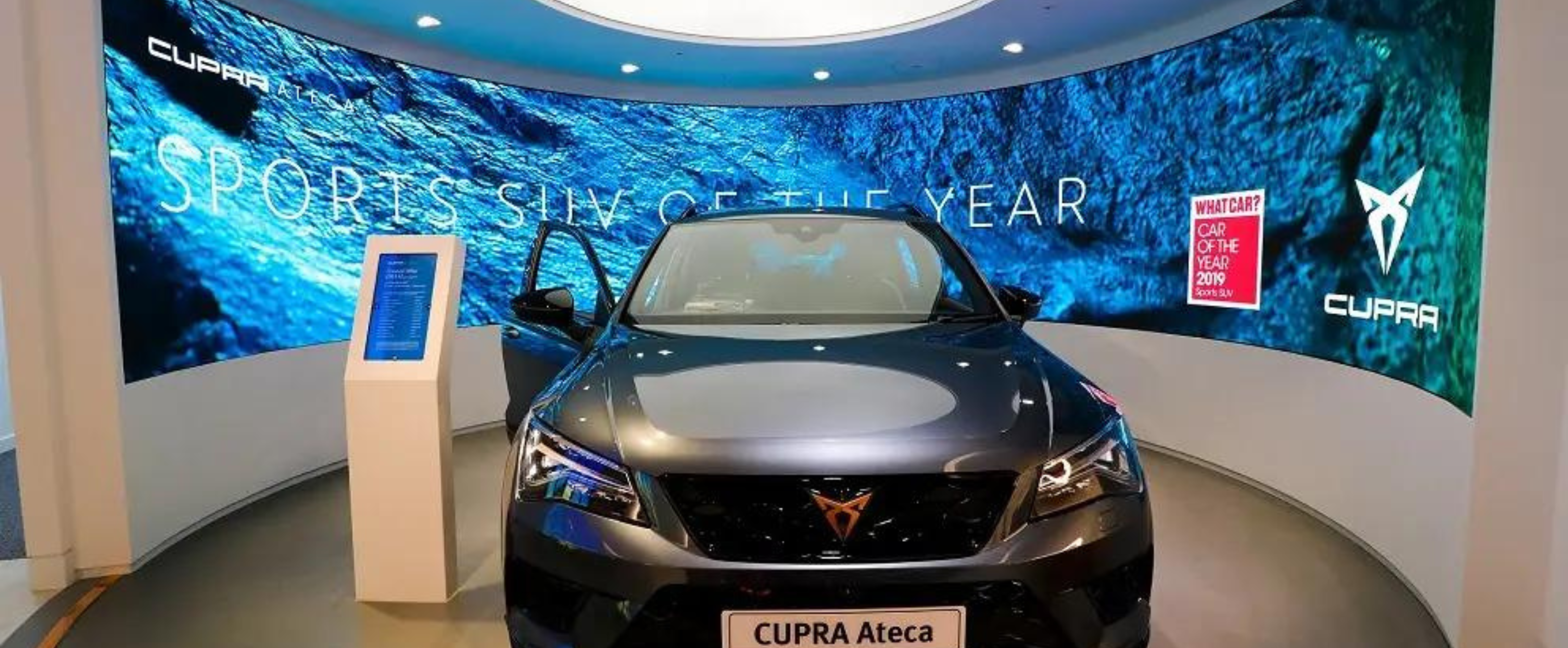 LED Curved Display in Car Showroom